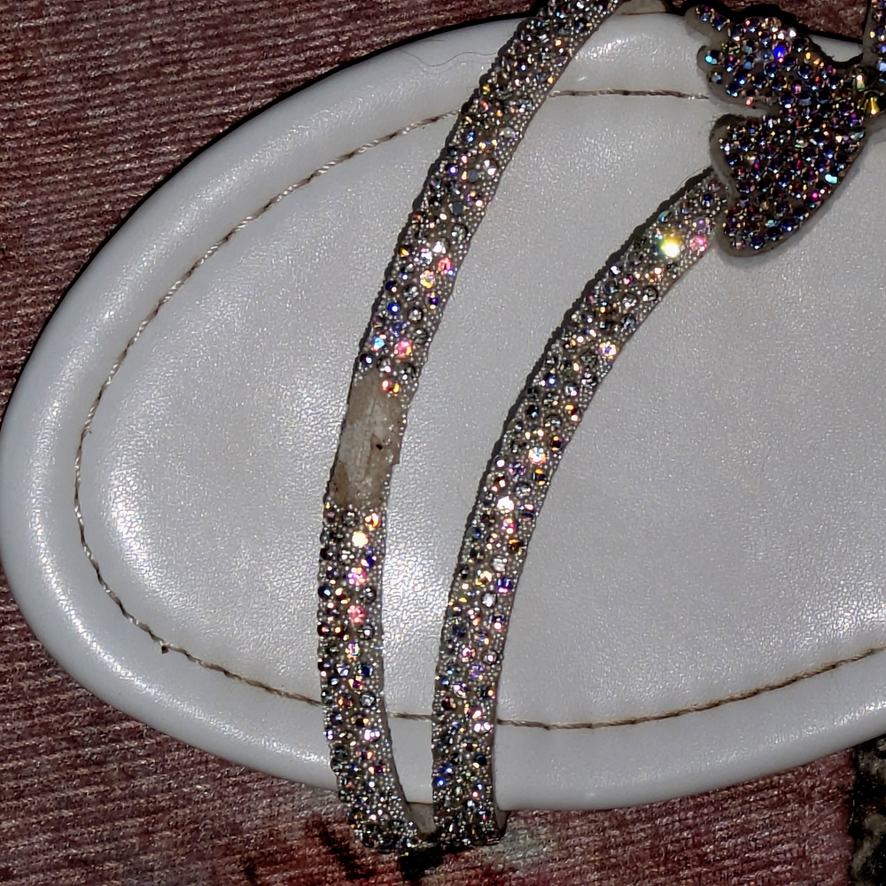 Women's Silver Rhinestone Sandals - Picture 2 of 7